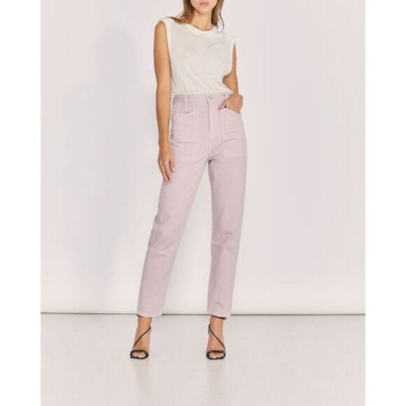 EUC IRO Paris Goma High-Rise Straight Leg Jeans Light Pink FR 40 US 8 Pastel Y2K - Picture 15 of 16